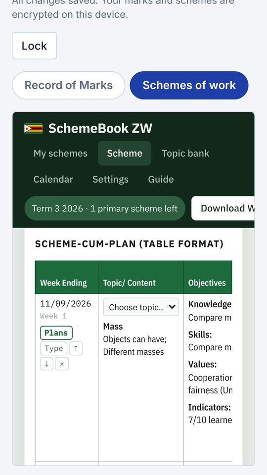 A scheme of work