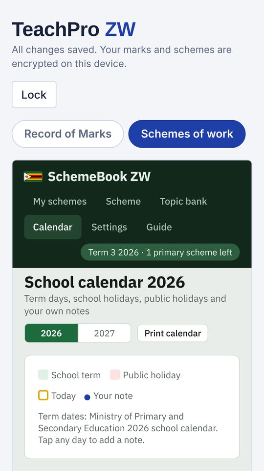 School calendar